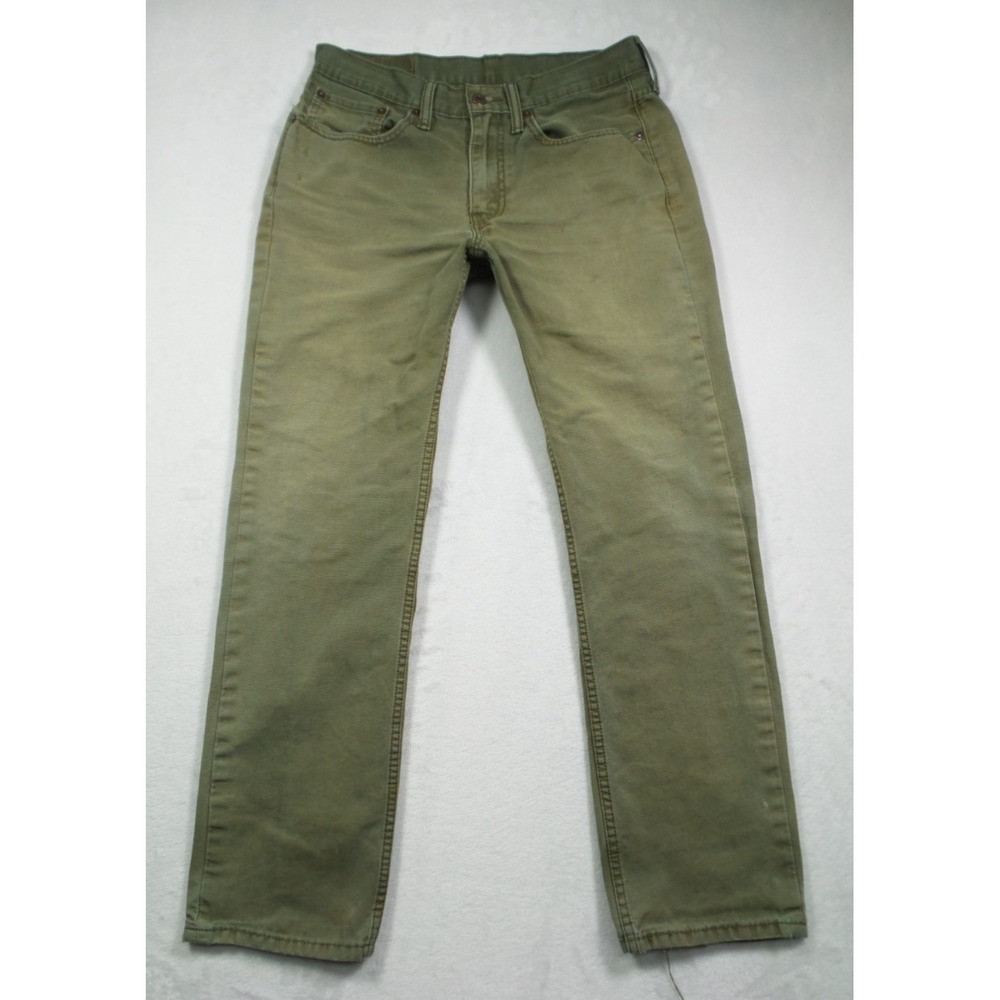 Levis 514 Mens Jeans Size 31 x 30 Green Denim Straight Leg Stretch Worn Work